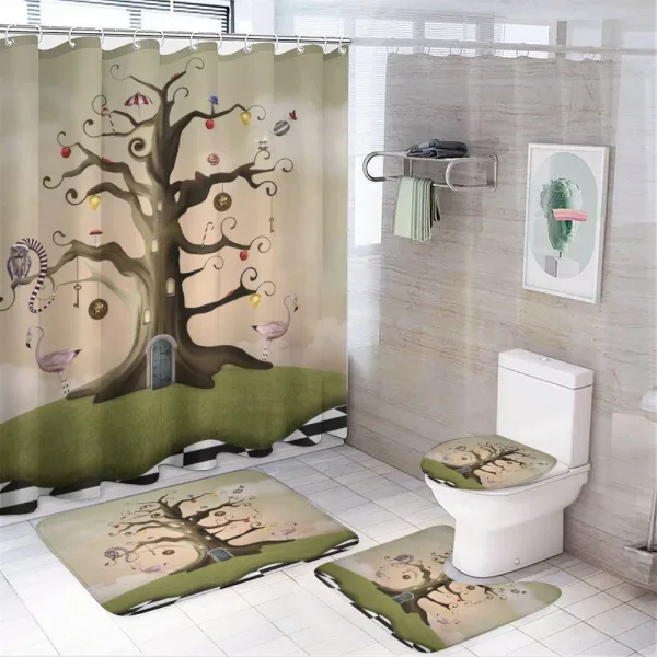 Ornamented Leafless Bole on a shower curtain