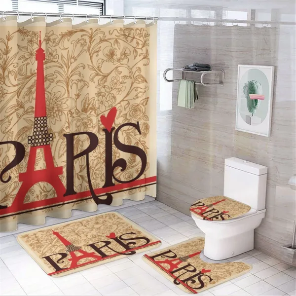 Paris Eiffel Tower View on a shower curtain