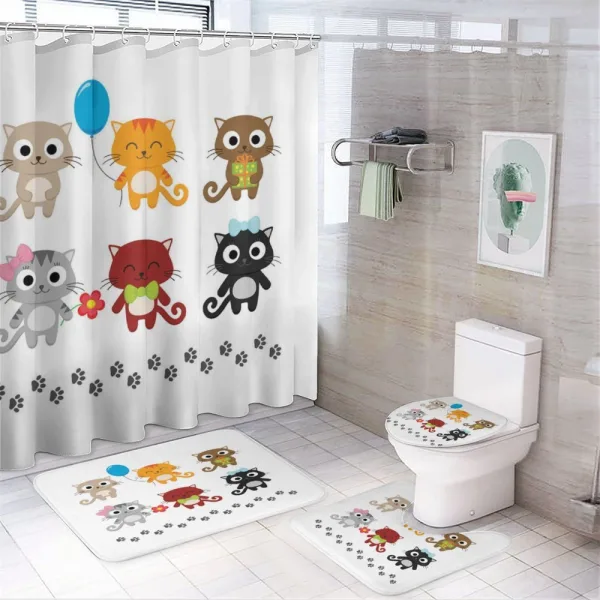 Partying Kittens Cartoon on a shower curtain