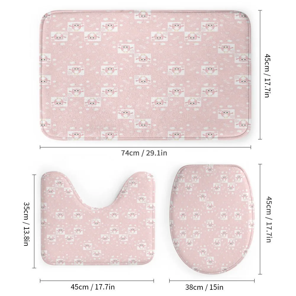 Pink Owls Birds Floral — Detail 1