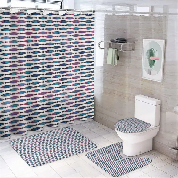 Retro Boho Oval Forms on a shower curtain