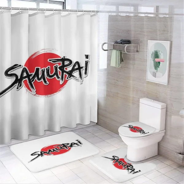 Samurai Lettering Sun on a shower curtain