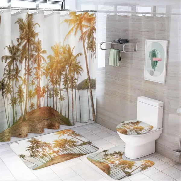Sunbeams Hitting an Island on a shower curtain