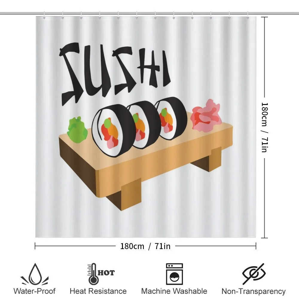 Sushi Wooden Folk Food Plate — Detail 2