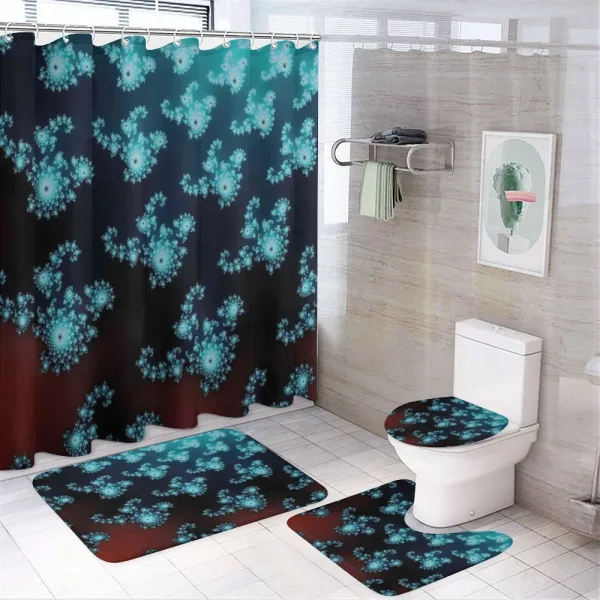 Trippy Twisted Forms on a shower curtain