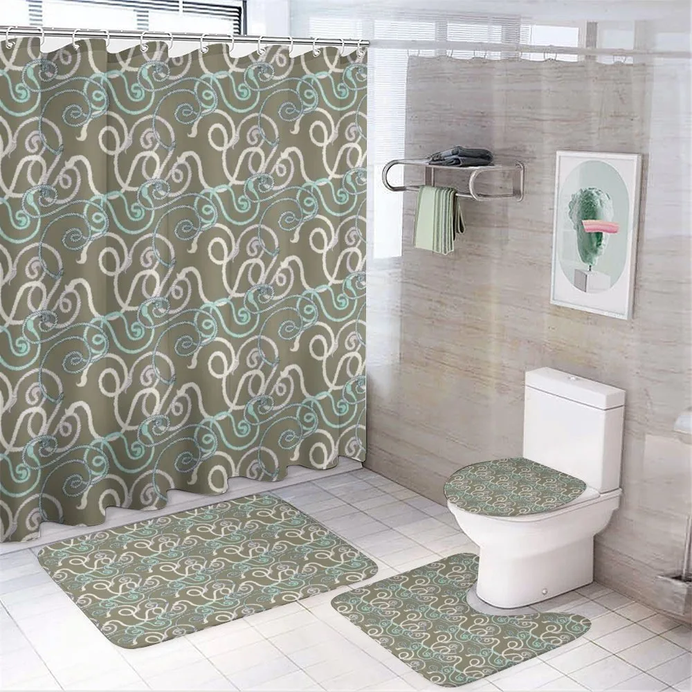 Hand-drawn Style Swirl Ropes — 4-Piece Bathroom Set preview