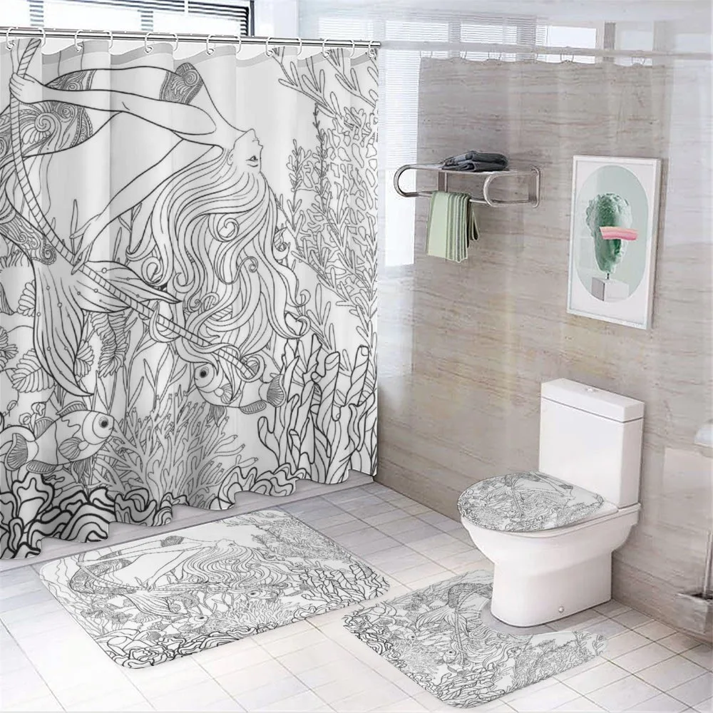 Surreal Little Mermaid — 4-Piece Bathroom Set preview