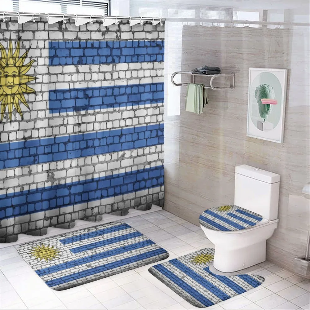 Flag Painted on Birck Wall — 4-Piece Bathroom Set preview