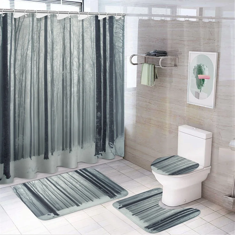 Foggy Mysterious Woods — 4-Piece Bathroom Set preview