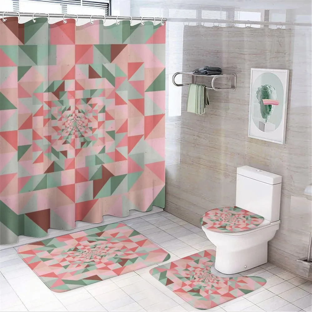 Geometry Shapes Pastel — 4-Piece Bathroom Set preview