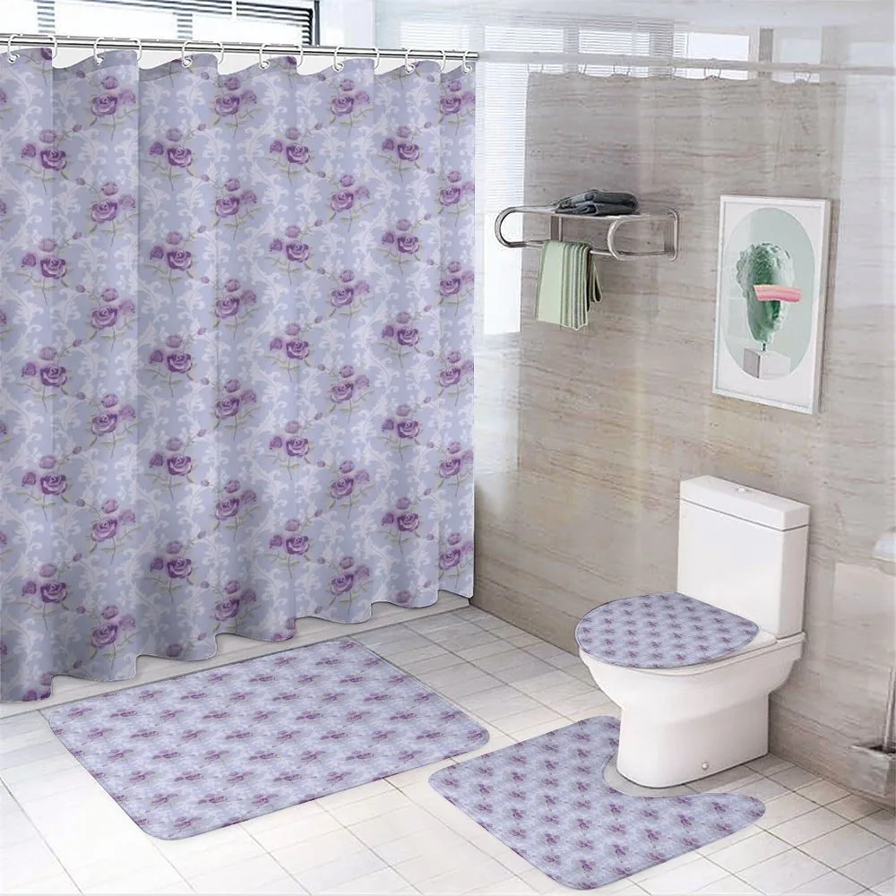 Antique Waves Roses — 4-Piece Bathroom Set preview