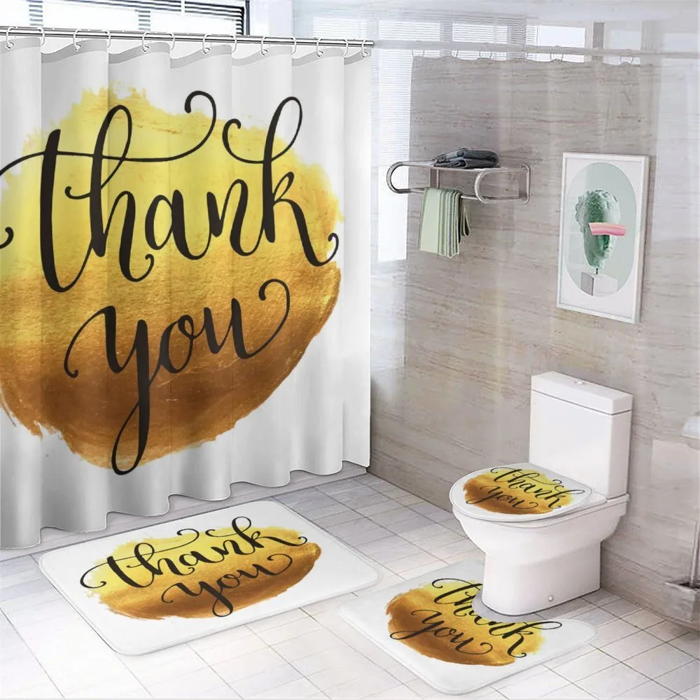 Golden Yellow Round Paint — 4-Piece Bathroom Set preview