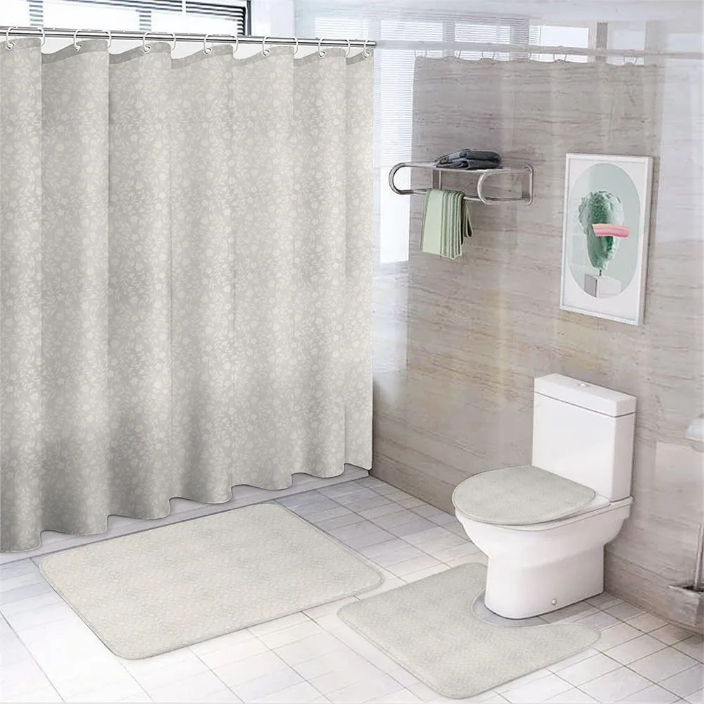 Simplistic Curly Floral Art — 4-Piece Bathroom Set preview