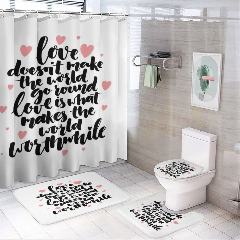 Love Words Simple Typography — 4-Piece Bathroom Set preview