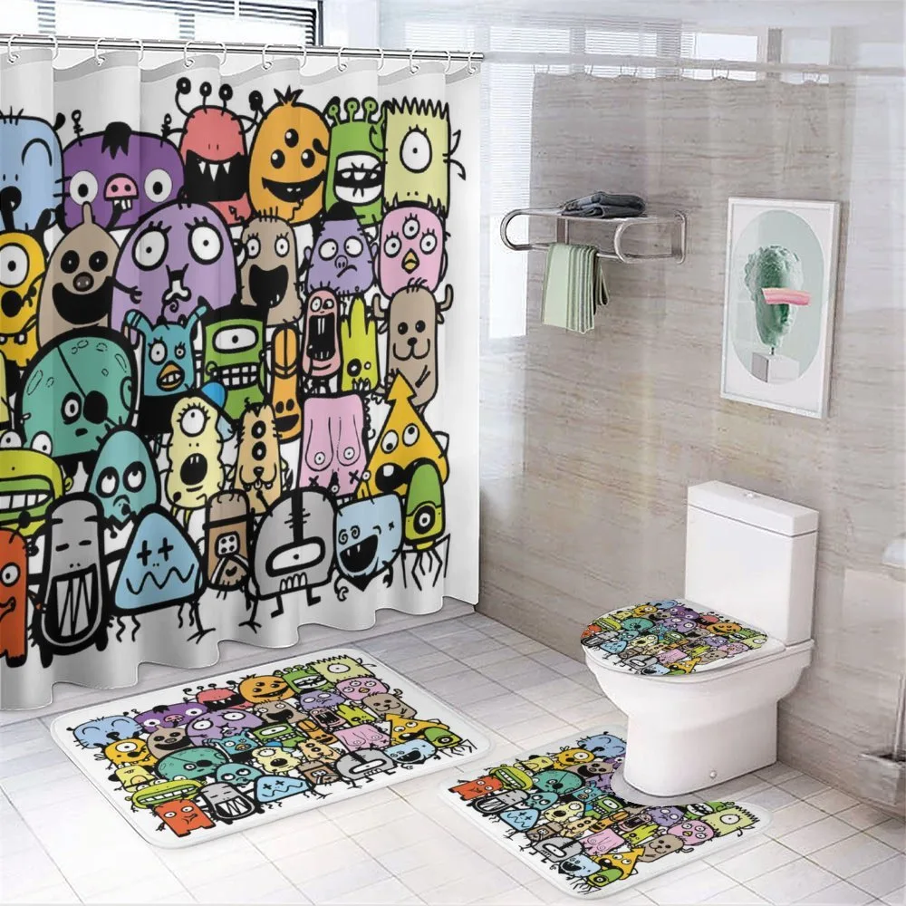 Monster Friends Family Doodle — 4-Piece Bathroom Set preview
