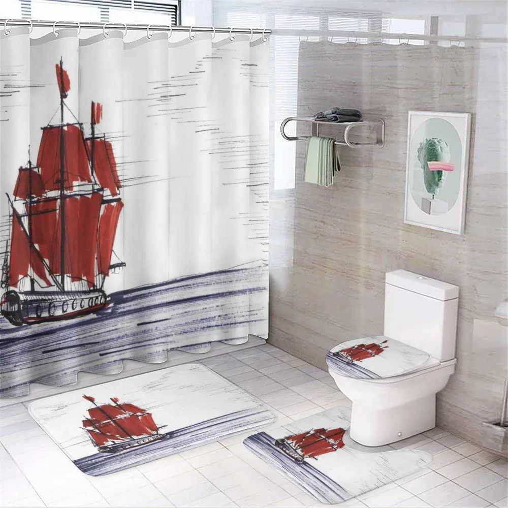 Saliling Ship on Sea — 4-Piece Bathroom Set preview