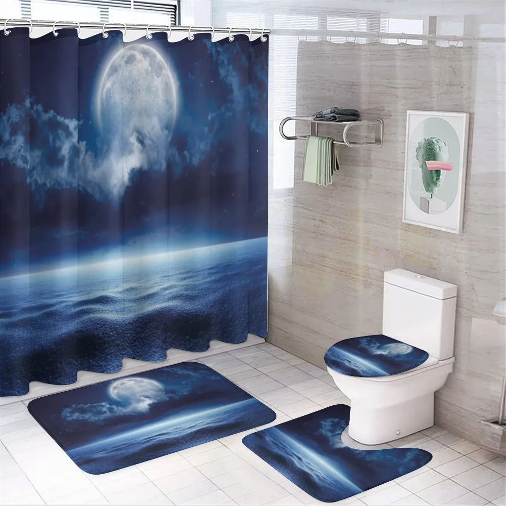 Full Moon and Calm Sea — 4-Piece Bathroom Set preview