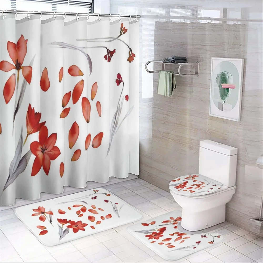 Autumn Flowers Petals — 4-Piece Bathroom Set preview