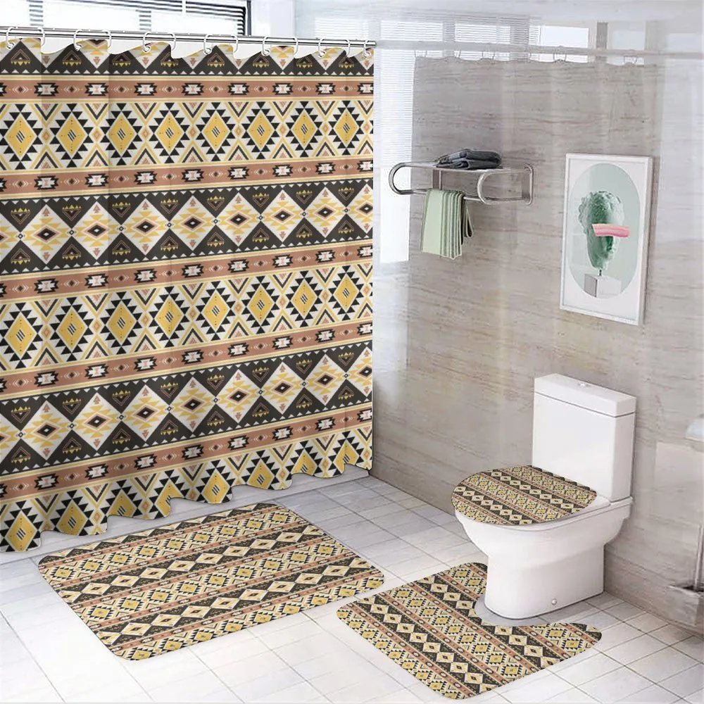 Mexican Lines and Triangles — 4-Piece Bathroom Set preview