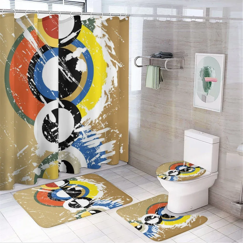 Abstract Geometric Circles — 4-Piece Bathroom Set preview