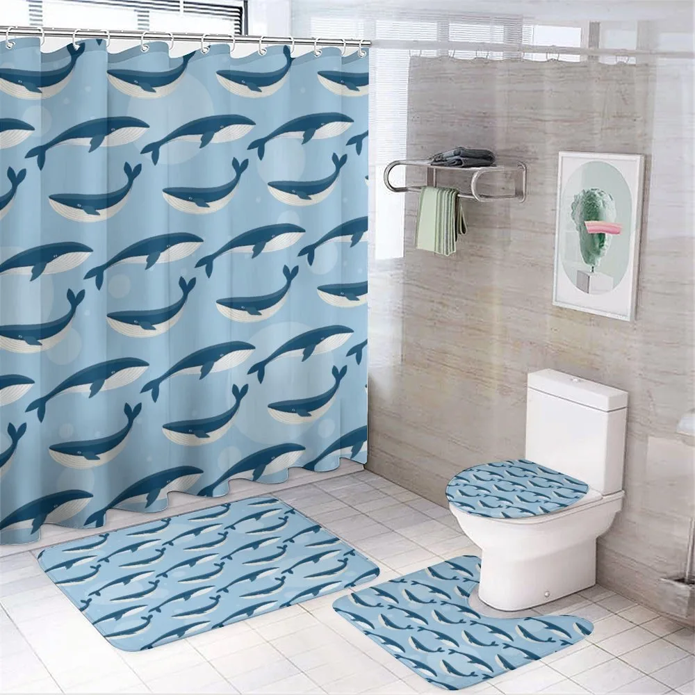 Cartoon Whale Nautical — 4-Piece Bathroom Set preview