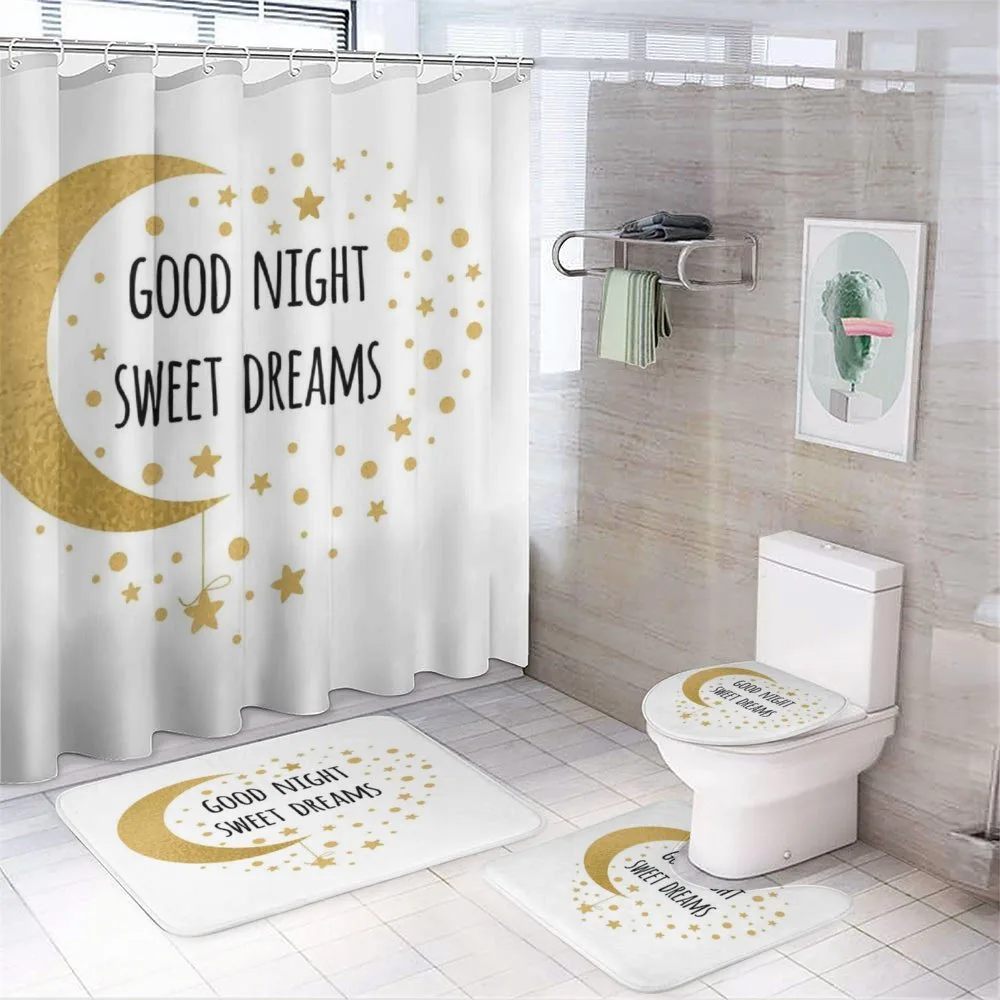 Cheerful Calligraphy — 4-Piece Bathroom Set preview