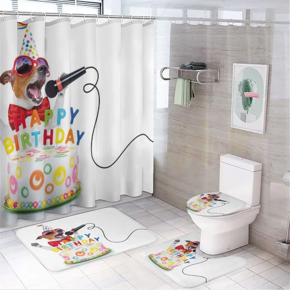 Birthday Music Dog — 4-Piece Bathroom Set preview