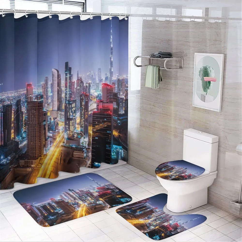Night Dubai Tourist Travel — 4-Piece Bathroom Set preview