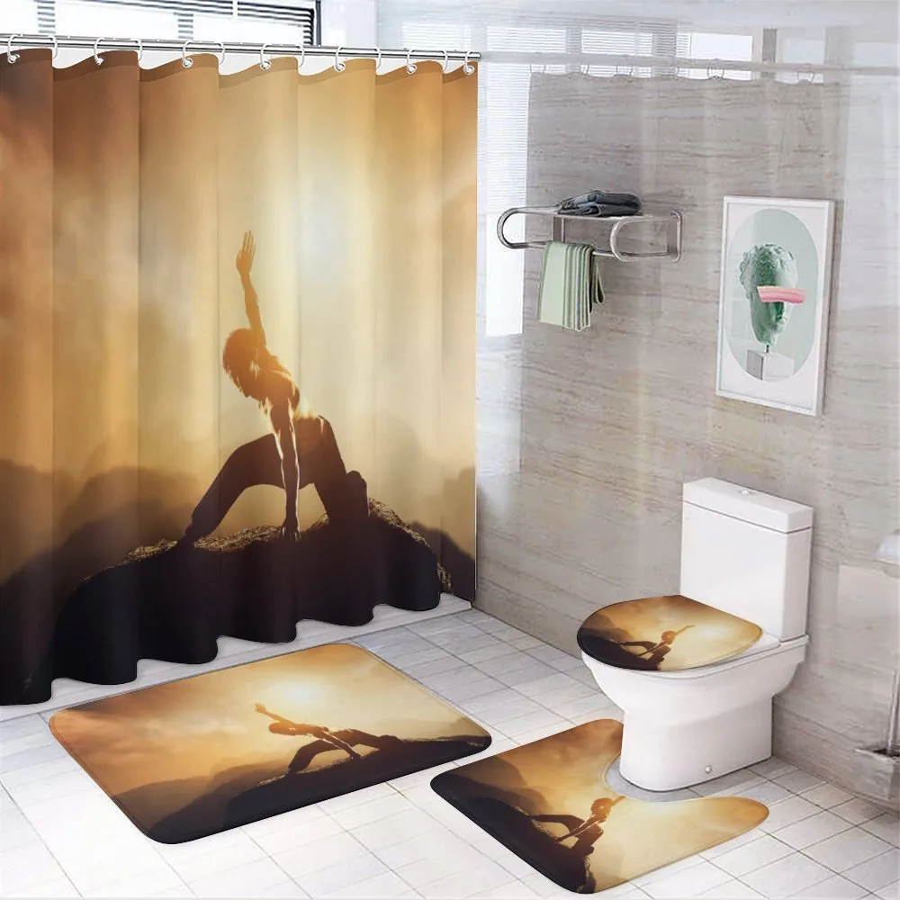 Asian Man Practices Photo — 4-Piece Bathroom Set preview