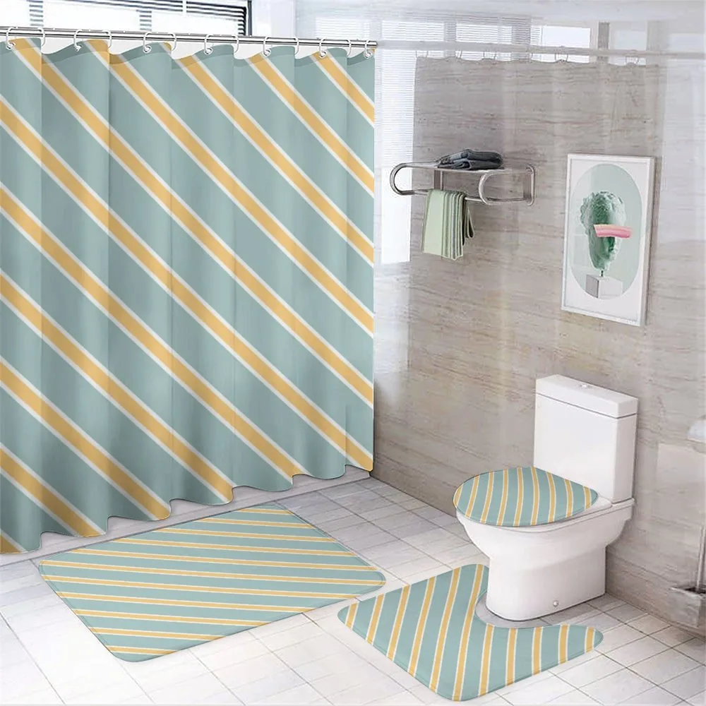 Bold Thin Stripes — 4-Piece Bathroom Set preview
