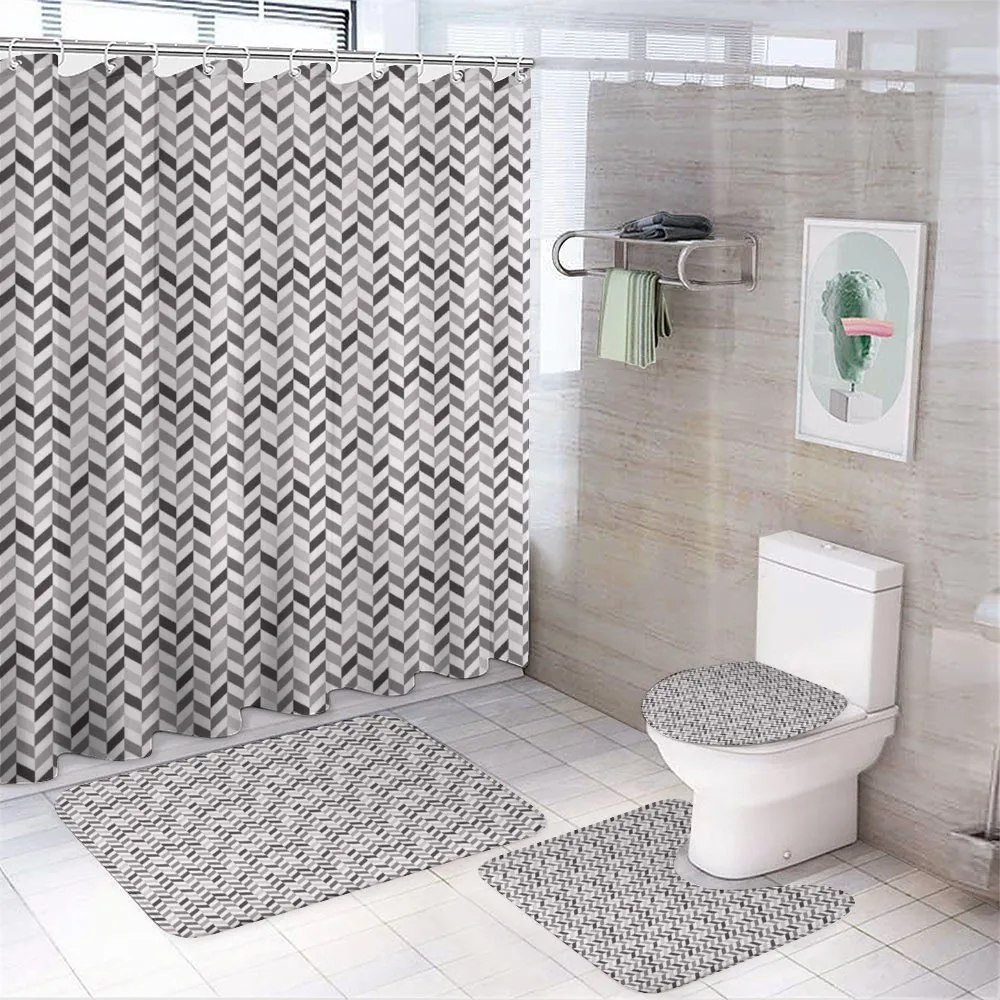 Geometric Style Angled Line — 4-Piece Bathroom Set preview