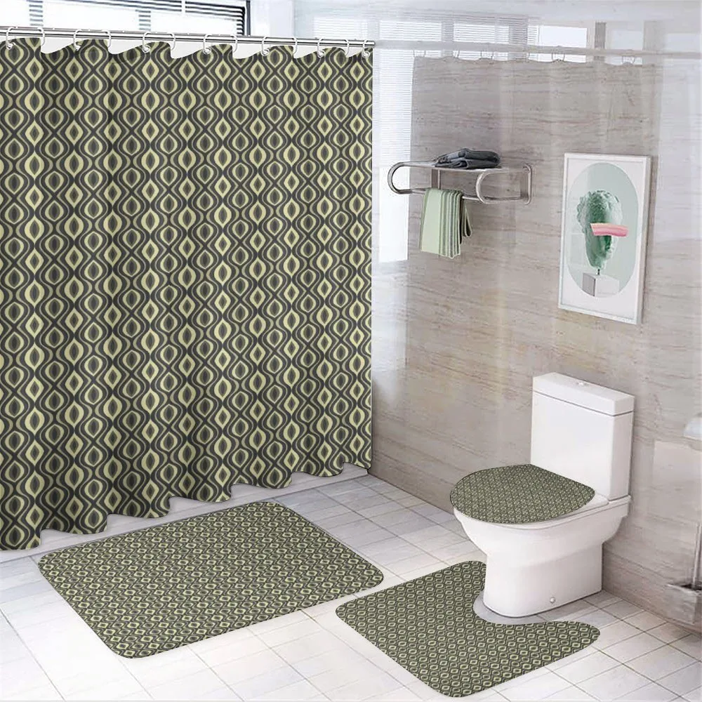 Wavy Vertical Tiles — 4-Piece Bathroom Set preview