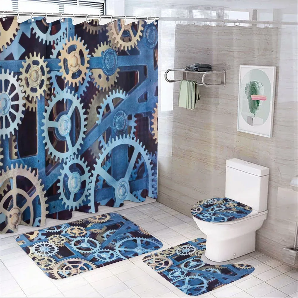 Clock Gears Design — 4-Piece Bathroom Set preview