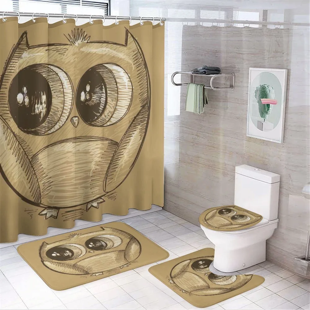 Owl Big Eyes — 4-Piece Bathroom Set preview