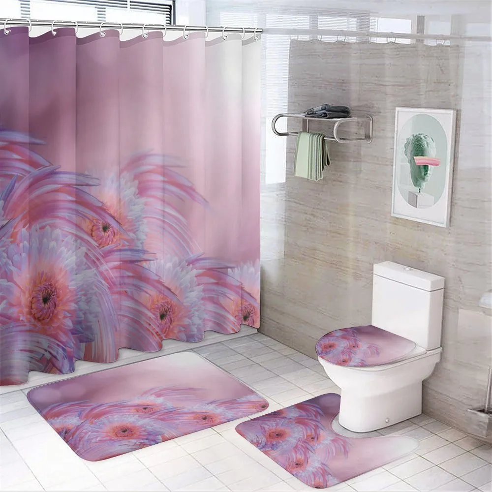 Summer Dahlia Flowers — 4-Piece Bathroom Set preview