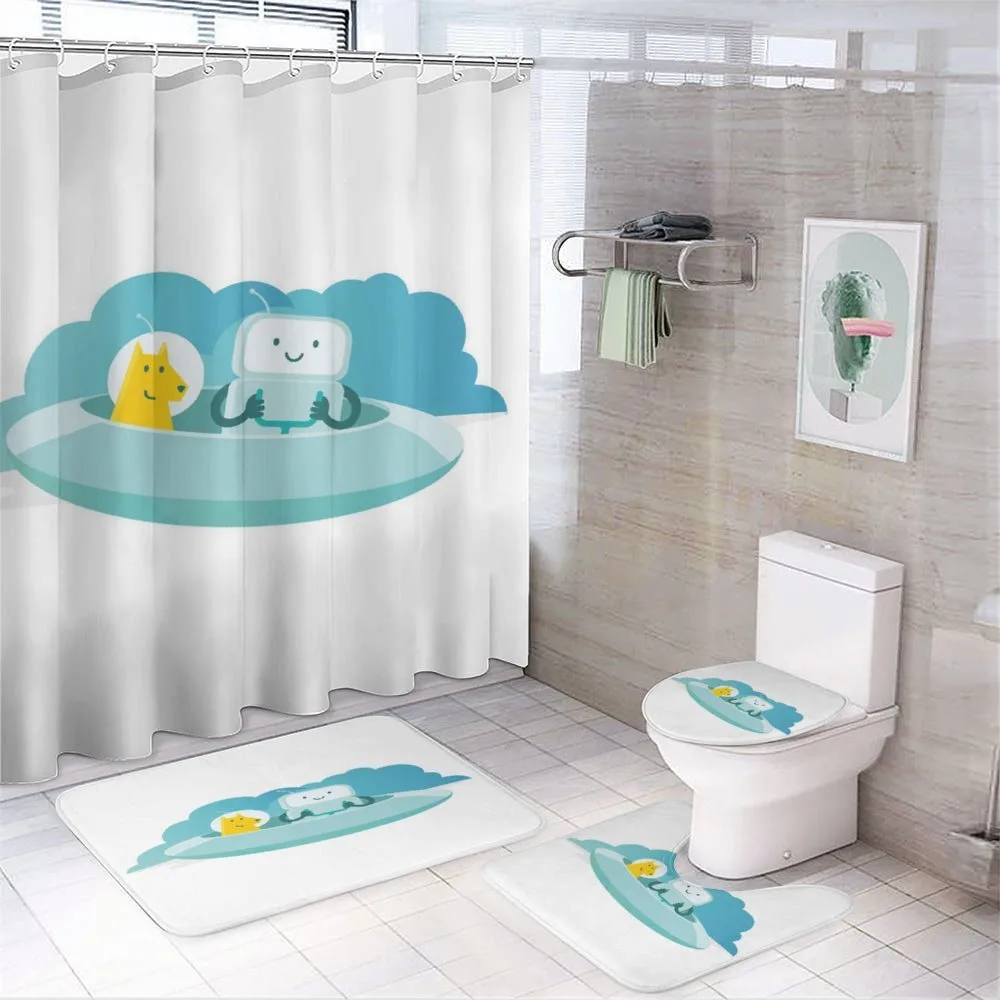 Dog and Robot in a Spaceship — 4-Piece Bathroom Set preview