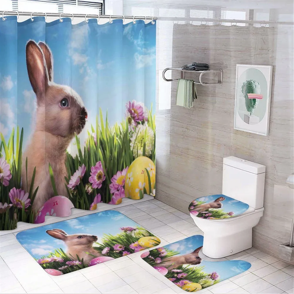 Eggs and Fluffy Bunny — 4-Piece Bathroom Set preview