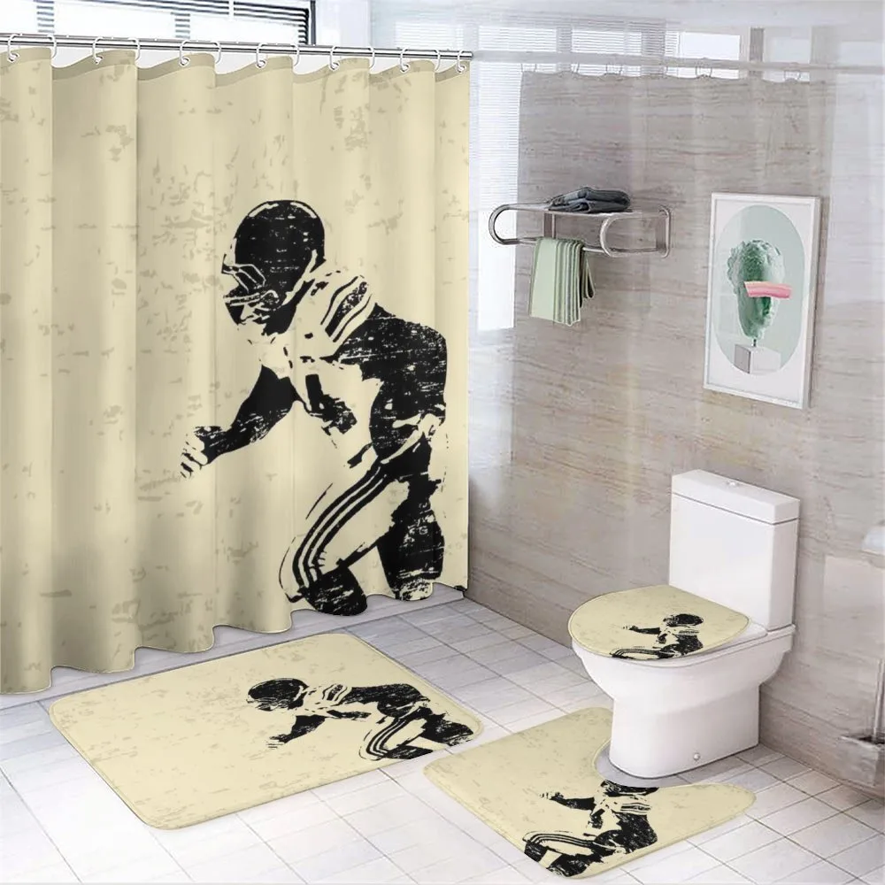 Rugby Player in Action — 4-Piece Bathroom Set preview