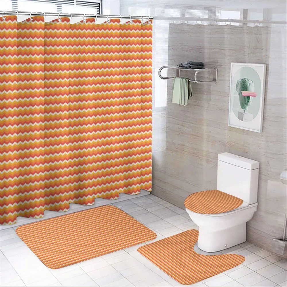 Modern Line Graphic Design — 4-Piece Bathroom Set preview