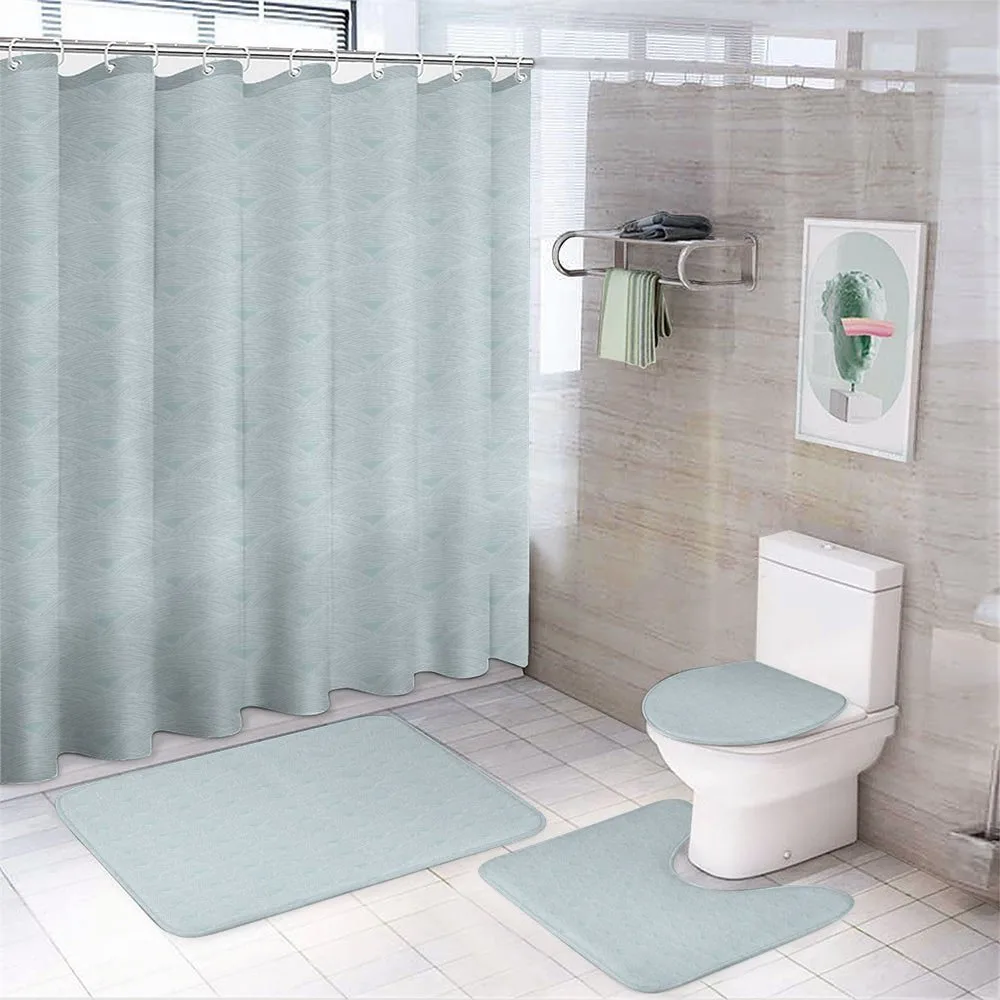 Doodle Waving Lines — 4-Piece Bathroom Set preview
