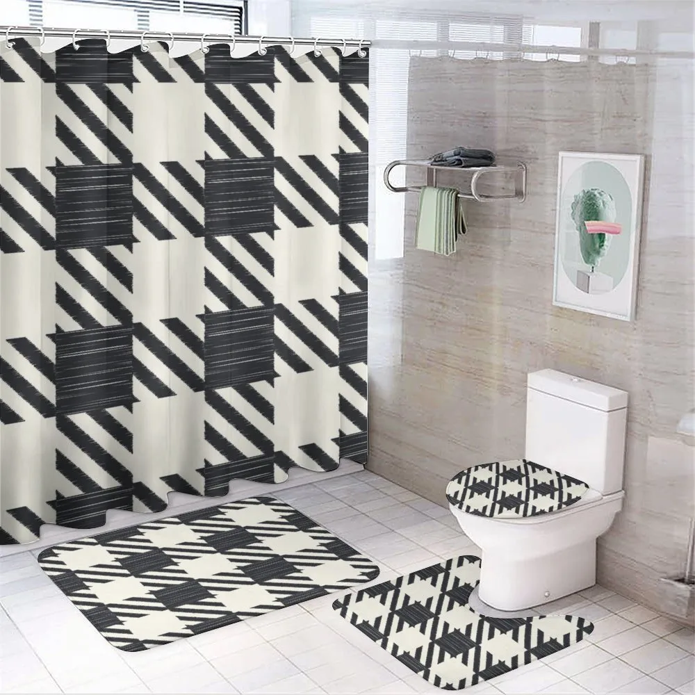 Sketchy Diagonal Stripes — 4-Piece Bathroom Set preview