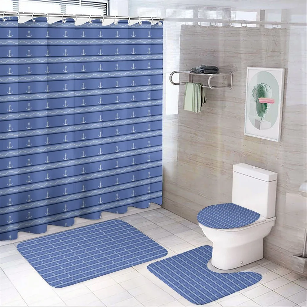 Anchor Lines Waves — 4-Piece Bathroom Set preview
