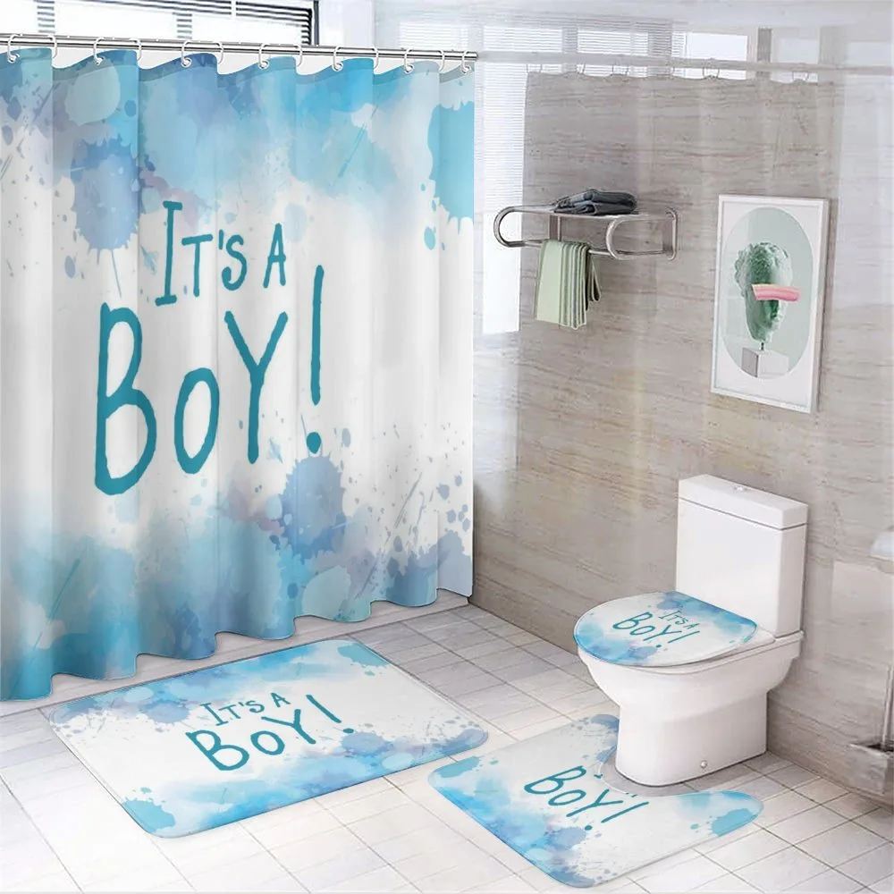 Blue Tones Drops Boy — 4-Piece Bathroom Set preview