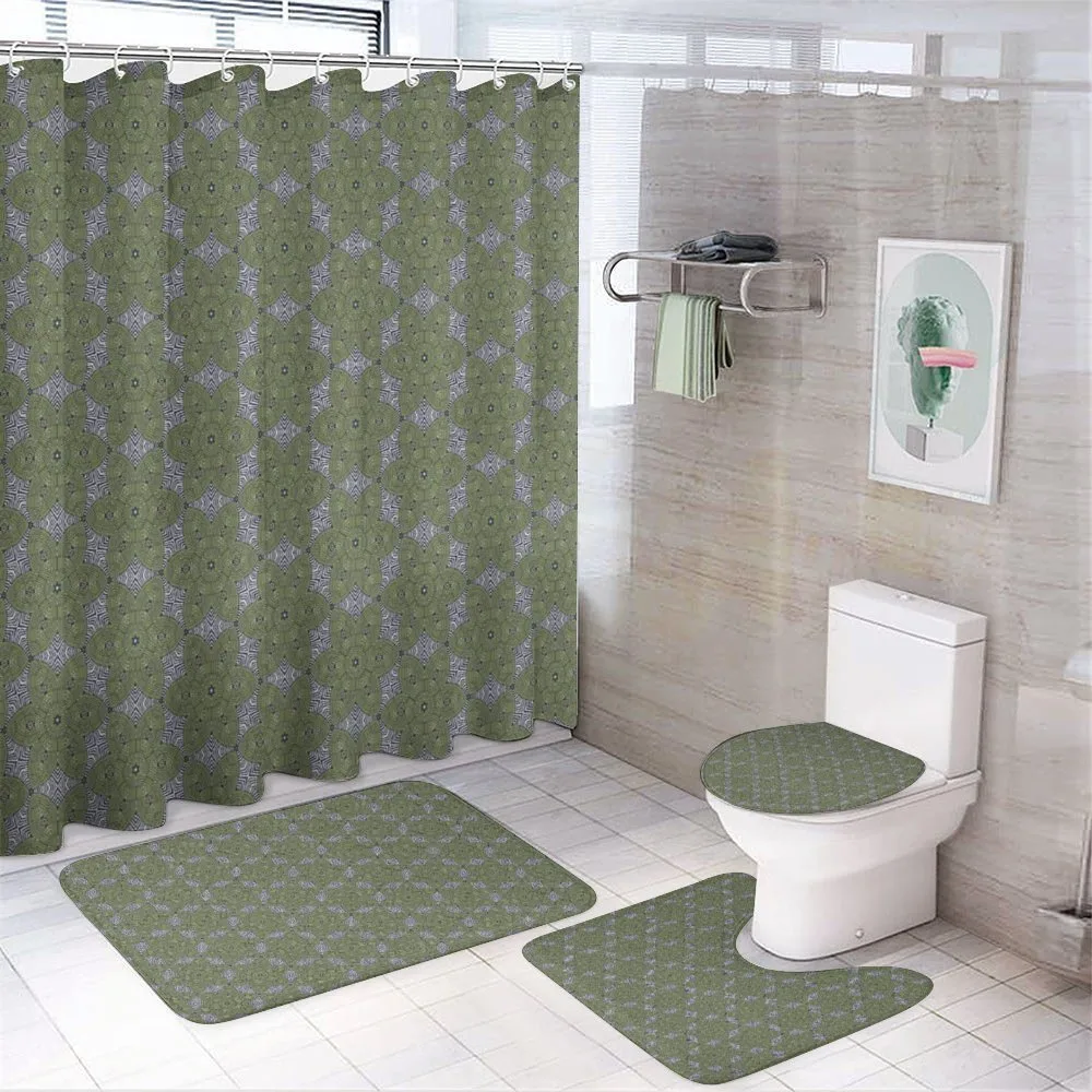 Stripped Floral Art — 4-Piece Bathroom Set preview