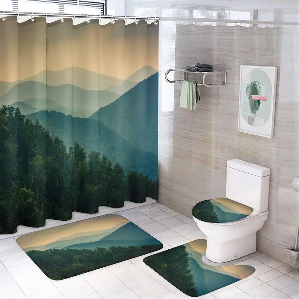 Mountain Ridges Scenery — 4-Piece Bathroom Set preview