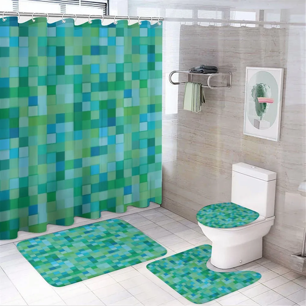 Cube Pattern Vibrant Color — 4-Piece Bathroom Set preview