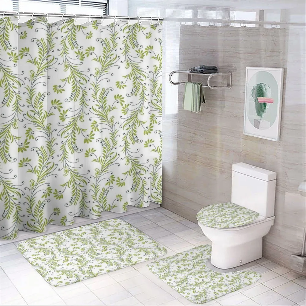 Old Leaf Swirl Floral — 4-Piece Bathroom Set preview