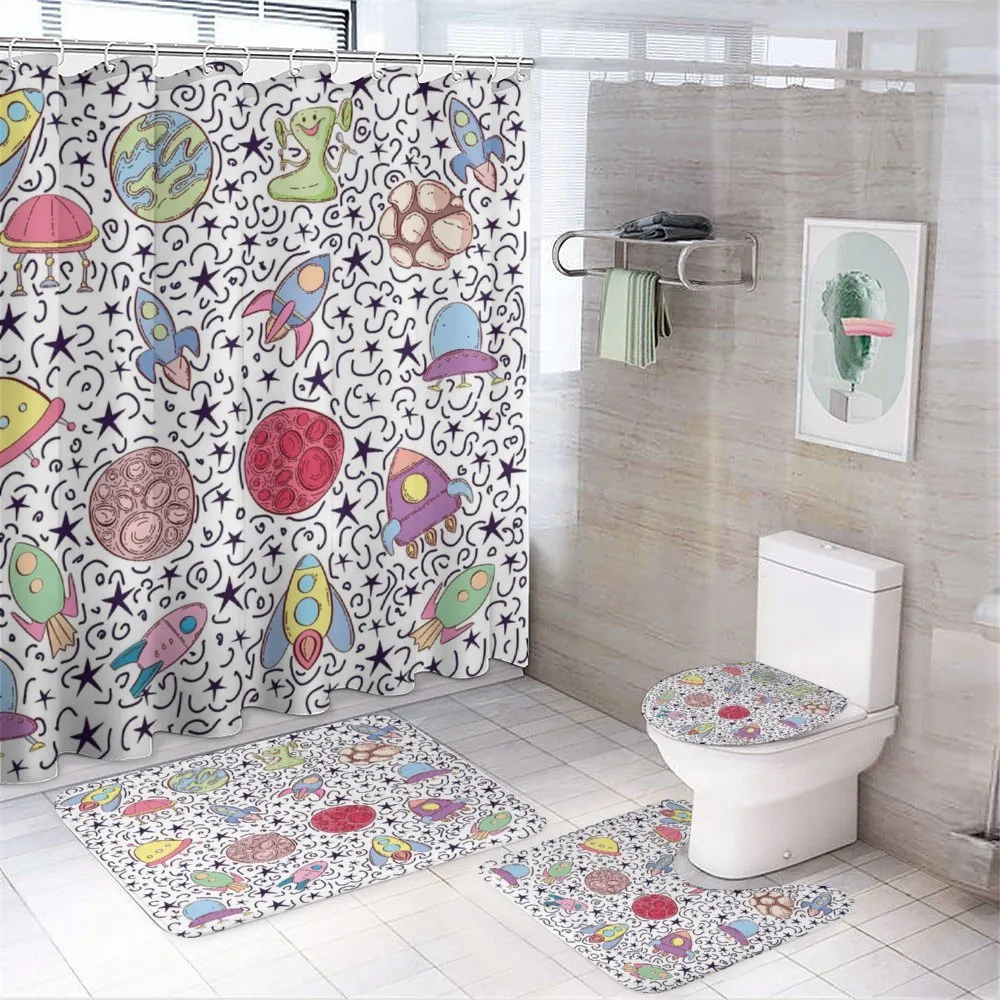 Planets Rockets and Aliens — 4-Piece Bathroom Set preview