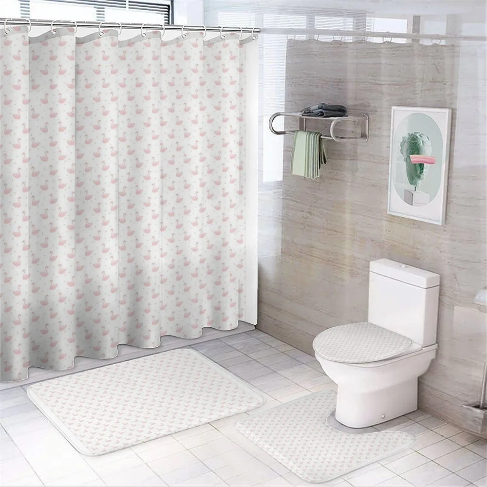 Abstract Aquatic Birds Art — 4-Piece Bathroom Set preview