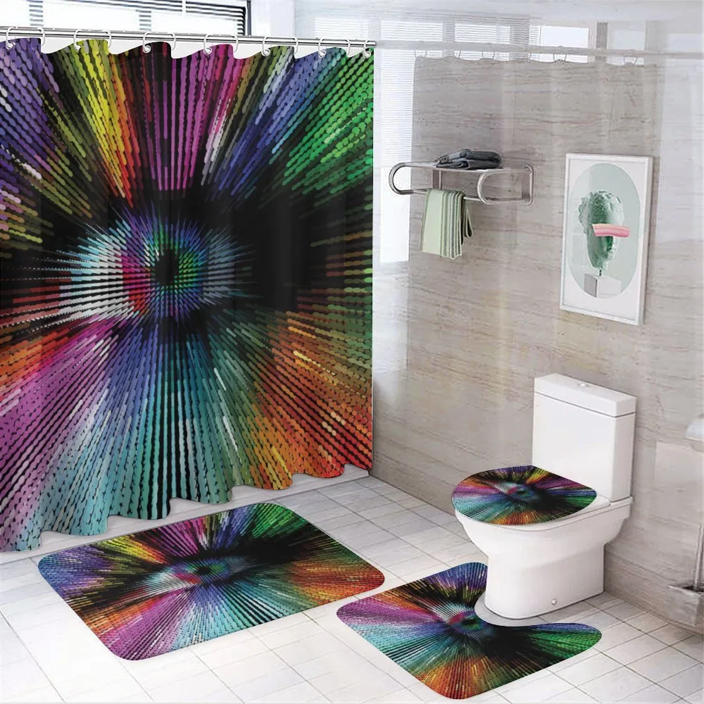 Abstract Vibrant Optical — 4-Piece Bathroom Set preview